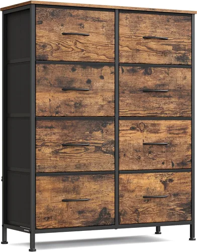 Miniatura 39 de SONGMICS Cómoda para dormitorio, cómoda, acero, MDF, 4 cajones de tela no tejida, unidad organizadora de almacenamiento, armario, entrada, negro