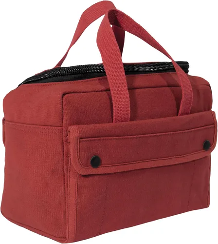 Miniatura 2 de Rothco Bolsa de herramientas mecánicas de boca ancha con cremallera de latón, construcción de lona resistente, ideal para almacenamiento y Rojo