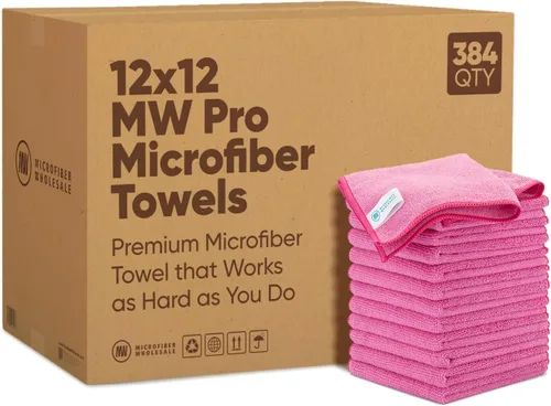 Miniatura 14 de MW Pro Bulk Paños de limpieza de microfibra al por mayor Amarillo - Caja: cantidad 384 Tamaño 12" x 12" Toallas de microfibra premium