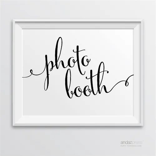 Miniatura 24 de Andaz Press Letreros de fiesta de boda, impresión formal en blanco y negro, 8.5 x 11 pulgadas, suite de novia, vestidor, paquete de 2