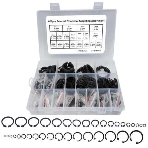 Miniatura 12 de Boatsea - Juego de 300 anillos de retención externos C-Clip Circlip, anillos de retención de resorte externos, juego de surtido de tienda, 18