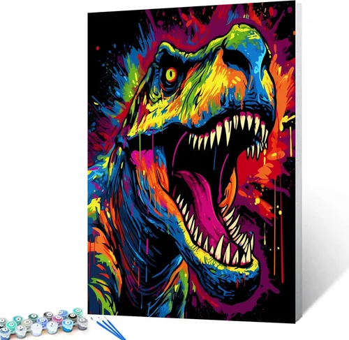 Miniatura 18 de Tucocoo Kits de pintura de búho de graffiti por números con pinceles y pigmento acrílico sobre lienzo para adultos, imagen de estilo colorido