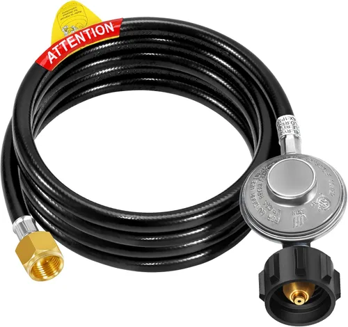 Miniatura 9 de GasSaf Manguera de regulador de propano de 6 pies con medidor, manguera de regulador para parrilla con conexión QCC1 para la mayoría de parrillas
