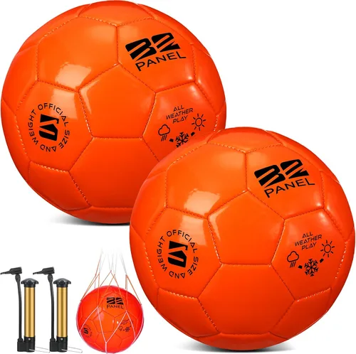 Miniatura 7 de Shappy 2 pelotas de fútbol a granel con bomba, bolsa de malla, tamaño oficial 3, 4, 5, pelota de fútbol colorida para interiores y exteriores