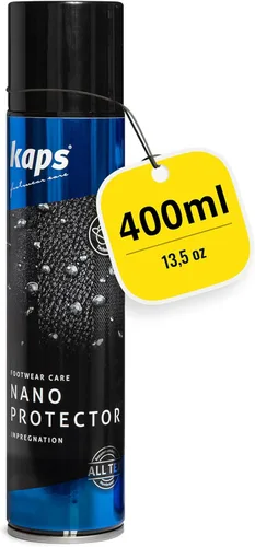 Kaps Nano Protector – 13.52 fl oz – Impermeabilizador de zapatos y botas para cuero, gamuza, nobuck, textil y lona – repelente al agua
