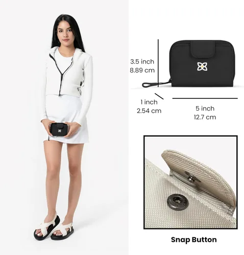 Miniatura 11 de Sherpani Barcelona, pequeña cartera de nailon plegable con bolsillo con cremallera para mujer, bolsa de viaje, protección RFID