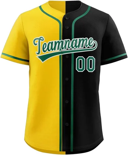 Miniatura 38 de Camiseta de béisbol dividida personalizada con botones y número de nombre cosido personalizado para hombres/mujeres/niños