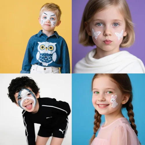 Miniatura 6 de Pintura facial blanca de 4.23 onzas (4.23 onzas), no tóxica, kit de pintura facial activada por agua para niños y adultos, paleta de pintura facial