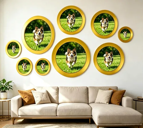 Miniatura 3 de alfyng Marco de fotos redondo de madera para colgar en la pared, marcos de cuadros para decoración de pared en casa y oficina (dorado, 6 pulgadas)