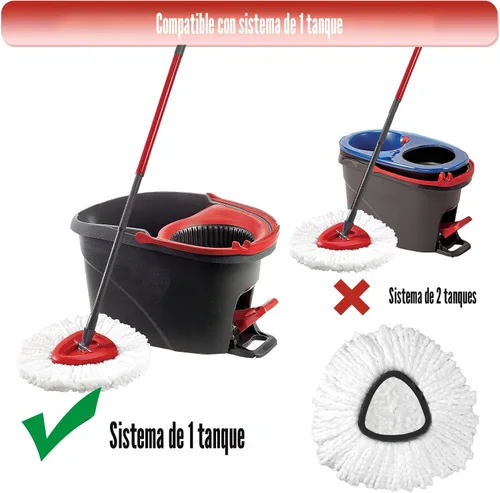 Miniatura 2 de Repuesto de cabezal de trapeador, 3 unidades de repuesto de fregona giratoria compatible con el sistema O Cedar Easywring de 1 tanque, gran poder