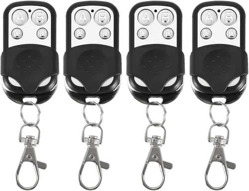 Control remoto inalámbrico universal de 4 piezas, clon remoto de frecuencia fija de 433.92 Mhz con sistema de control remoto de 4 canales antirrobo