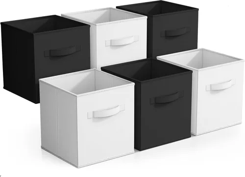 Miniatura 11 de Sorbus Cubos de Almacenamiento Plegables - 6 Cestas de Tela para Organizar Despensa, Estante, Caja de Juguetes, Cubículo, Organizador de Armario