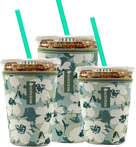 Miniatura 14 de Funda aislante de café helado reutilizable para bebidas frías y fundas de neopreno para tazas de café frío, funda más fría de 16 a 32 onzas