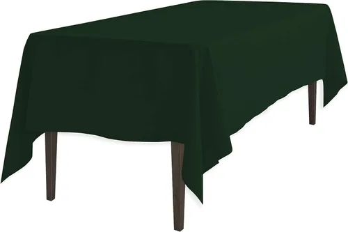 Miniatura 2 de Linenlanding Mantel rectangular de 60 x 102 pulgadas para mesa circular para bodas, mesas de bufé, fiestas, cenas de vacaciones (1, azul bebé)
