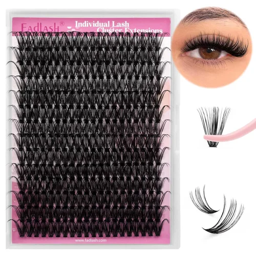 Miniatura 17 de Extensiones de pestañas en racimo 20D, bandeja mixta con pestañas individuales en racimo, de visón negro, para colocar en casa, maquillaje