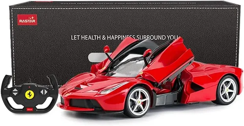 Miniatura 7 de RASTAR Auto RC Auto de juguete modelo Ferrari LaFerrari a escala 1/14, control remoto por radio, auto de carreras R/C para niños y niños, rojo