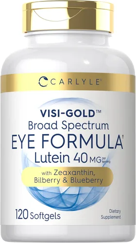 Carlyle Suplemento para la salud ocular | 120 cápsulas blandas | con luteína de 40 mg, zeaxantina, arándano y arándano | Vitaminas de apoyo ocular