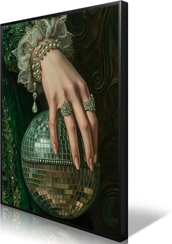 Miniatura 17 de Pintura retro de chica con estilo vintage en lienzo con estampado de rosas, póster estético antiguo, chica victoriana de estilo moody, arte de pared