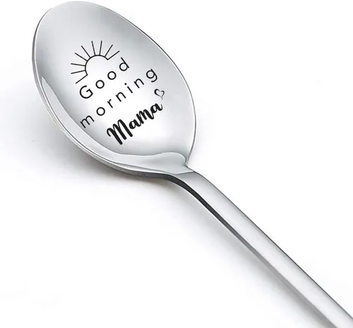 Regalo de cumpleaños de Navidad para mamá de hija, hijo, cuchara de buenos días para mamá, regalo para el día de la madre, para mamá, madre, amante