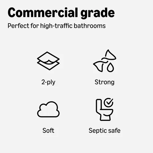 Miniatura 4 de AmazonCommercial Papel higiénico blanco ultra fuerte de 2 capas, certificado FSC, seguro séptico, 286 hojas por rollo, 36 rollos