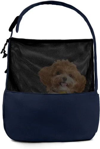 Miniatura 10 de ONECUTE Transportador para perros pequeños, conejos, gatos con bolsillos grandes, bolsa de algodón, transportador para perros de lado suave, Beige