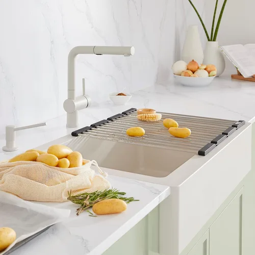 Miniatura 2 de Blanco, 238483, Precis 18-1/8" L x 17-5/16" W Bastidor para lavabo, acero inoxidable
