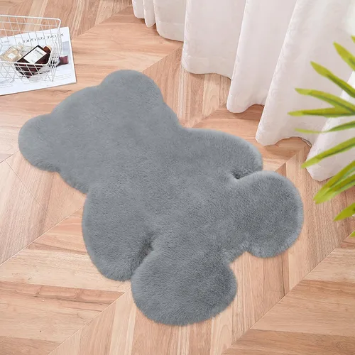 Miniatura 29 de Alfombra de pelo de oveja sintética de 2 pies, suave y esponjosa, bonita alfombra de felpa para guardería, habitación de niños y niñas, decoración