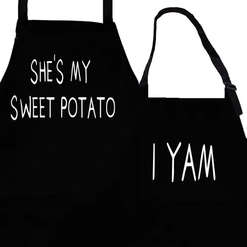 Miniatura 11 de Rosoz Funny Couple Aprons - Gift Ideas For Her Him - Kitchen Cooking Set - Birthday, Wedding, Anniversary, Bridal Shower