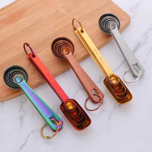 Miniatura 6 de Meisha - Juego de 6 cucharas medidoras de acero inoxidable de alta calidad, juego de herramientas de medición de cocina de metal de alta calidad