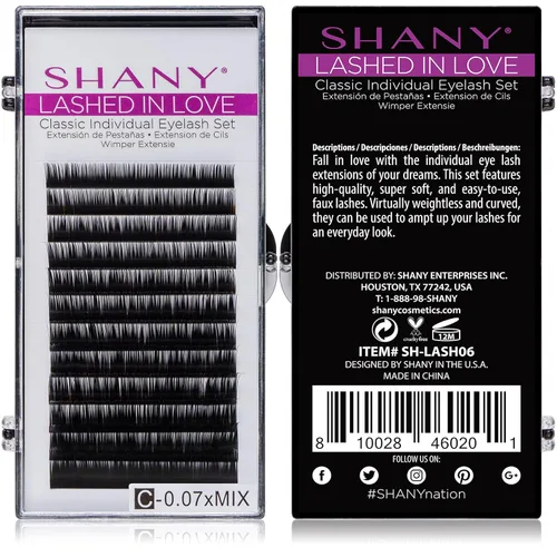 Miniatura 3 de SHANY Lashed in Love - Juego de pestañas individuales clásicas - Extensiones de pestañas individuales 3D voluminosas y sin peso 0.003 in - NEGRO