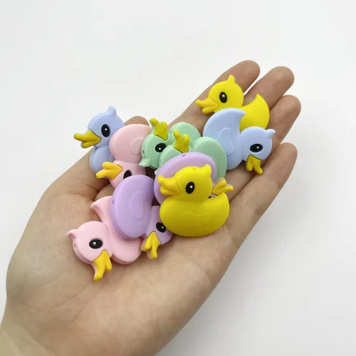 Miniatura 6 de 10 cuentas de pato coloridas en forma de pato, cuentas focales para bolígrafo, fabricación de llaveros, pulseras de joyería, collares, fabricación