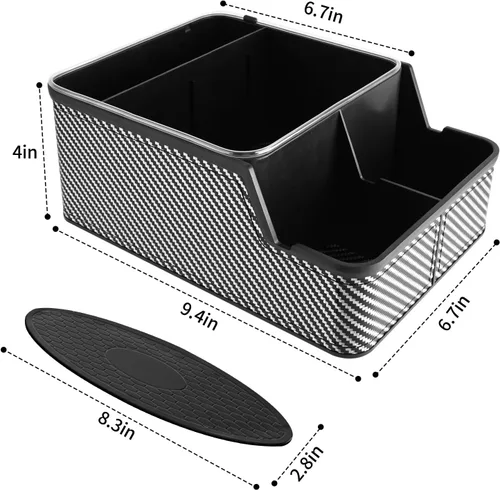 Miniatura 8 de Organizador de Asiento de Automóvil con Portavasos, Caja de Almacenamiento Extra para Reposabrazos de Automóvil, Organizador de Joroba del Piso