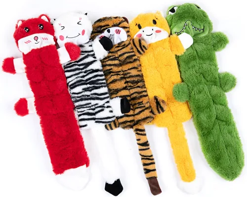 Miniatura 8 de Nocciola Juguetes chirriantes para perros, 5 juguetes de peluche arrugados para perros, juguetes para perros pequeños, medianos y grandes, juguetes