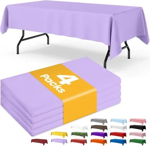 Miniatura 39 de Niuara Mantel de bandera estadounidense, paquete de 4 manteles patrióticos desechables de 54 x 108 pulgadas para mesas de 6 pies, decoraciones del 4