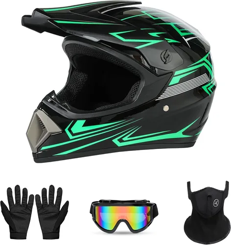 Miniatura 9 de Youth Sport Full-Face Helmet for BMX, Mountain Bike & Off-Road Motocross Helmet, DOT Certified Motorcycle Helmet for Dirt Bike & ATV, Lightweight