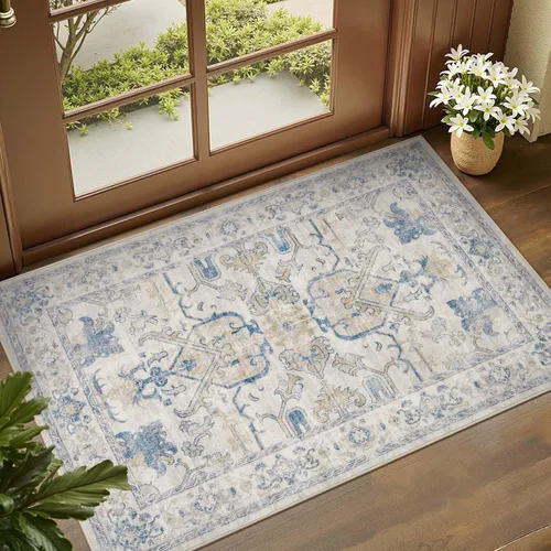Miniatura 99 de jinchan Lima - Alfombra de pasillo lavable de 2 x 6 pies, antideslizante, de pelo corto, suave, ultrafina, alfombra envejecida para casa de campo
