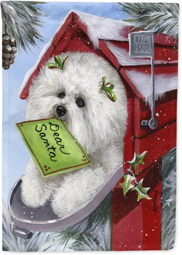 Miniatura 16 de Caroline's Treasures PPP3097CHF - Pijama de Navidad con diseño de bulldog francés para colgar en la pared, poliéster, tamaño de casa, multicolor