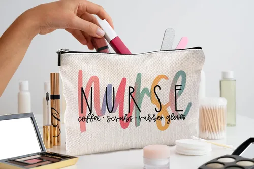 Miniatura 2 de Bolsas de maquillaje para enfermeras - Bolsas de cosméticos con cremallera para mujeres y estudiantes de enfermería