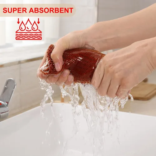 Miniatura 31 de Kitinjoy - Paños de cocina de 100 % algodón, tela de tejido gofrado, paño de limpieza ultrasuave, absorbente y de secado rápido. Beige