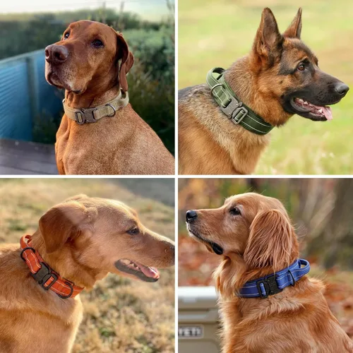 Miniatura 8 de KCUCOP - Collar táctico para perro, collar militar para perro, collares para perro Tactipup, ajustable, hebilla de metal resistente para perros M, L