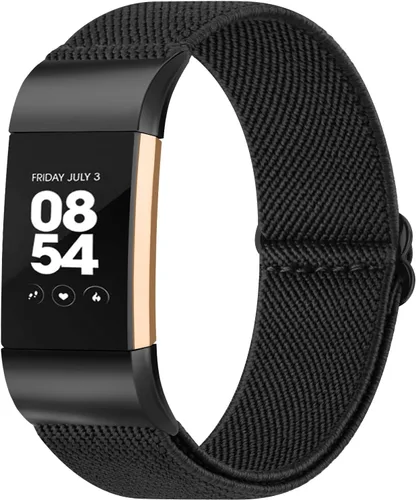 Oumida Correa elástica de nailon solo compatible con Fitbit Charge 2 bandas para mujeres y hombres, correas deportivas trenzadas suaves ajustables y