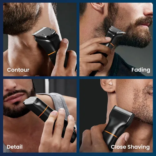 Miniatura 12 de MAXGROOM - Cortadora de barba 6 en 1 para hombres, afeitadora eléctrica inalámbrica impermeable, kit de aseo para bigote, cabello, cara, nariz