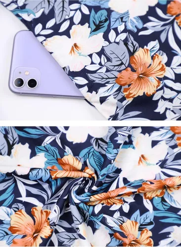 Miniatura 37 de SimpleFun - Vestidos de verano para mujer, camiseta floral, vestido de playa de estilo bohemio, informal, con bolsillos y sin mangas