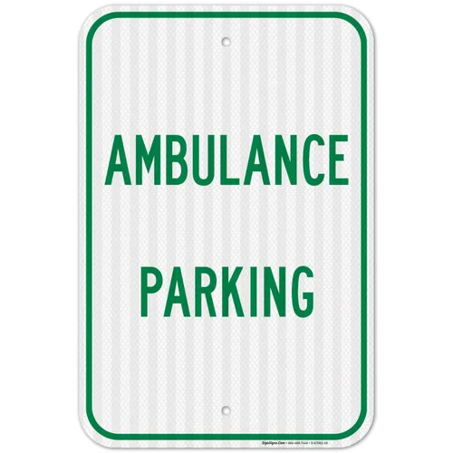 Miniatura 14 de Señal de estacionamiento de ambulancia, 10 x 14 pulgadas, aluminio 040 libre de óxido, resistente a la decoloración, fabricado en Estados Unidos
