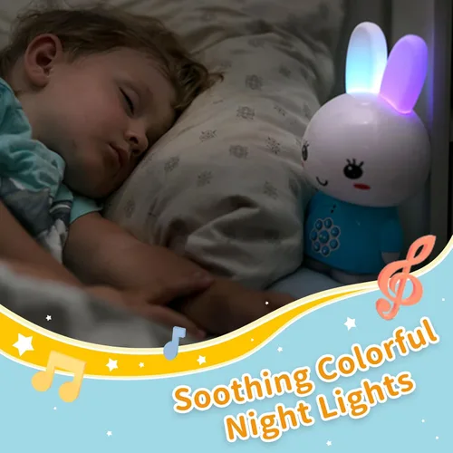 Miniatura 5 de alilo Honey Bunny - Reproductor de audio de historias musicales para niños pequeños de 1 a 5 años, regalos de Pascua para bebés y niñas, precargado