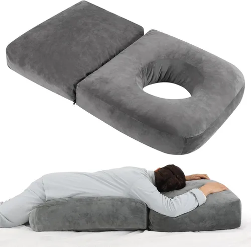 Miniatura 8 de Almohadas de embarazo para dormir, almohada de masaje de embarazo de 45.3 pulgadas, almohada de cuerpo completo con funda extraíble, soporte