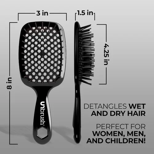 Miniatura 5 de FHI Heat UNbrush Cepillo desenredante para cepillado sin dolor en todo tipo de cabello húmedo o seco, cerdas antiestáticas DuoFlex duraderas, mango