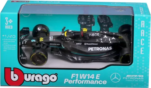 Miniatura 5 de Bburago B18-38180H 1:43 F1 MB W14 2023 Hamilton en dispensador, varios diseños
