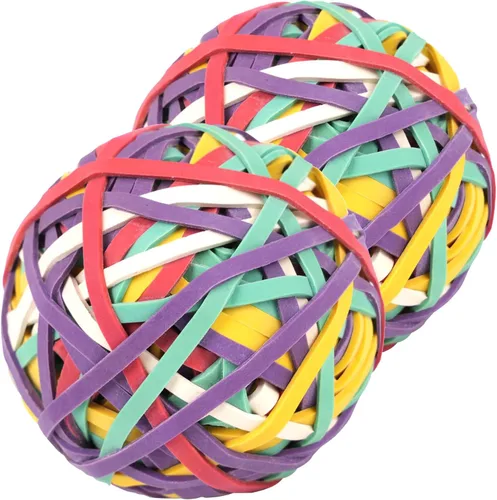 AMUU Banda de Goma Bola #33 paquete de 2 bandas de goma Aproximadamente 300 piezas 5 colores Bandas de Goma para Oficina Escuela Hogar Banda