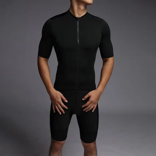 Miniatura 3 de Maillot de ciclismo para hombre, con bolsillo con cremallera, manga corta, ligera, Aero Race Fit, camiseta de ciclismo UPF 50+